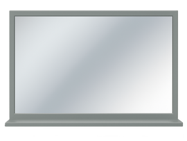 ASI 0605-6024 - Stainless Welded Frame Mirror with Shelf - 60"W X 24"H