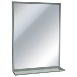 ASI 0605-3036 - Stainless Welded Frame Mirror with Shelf - 30"W X 36"H