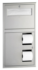 Bobrick B-3474 - ClassicSeries Recessed Seat-Cover Dispenser and Toilet Tissue Dispenser