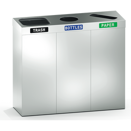 ASI 0839-RB - Free Standing 3-Bin Recycling Station - 19 gal. ASI 0839-RB - Free Standing 3-Bin Recycling Station - 19 gal.