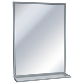 ASI 0625-3036 - Stainless Channel Frame Mirror with Shelf - 30"W X 36"H ASI 0625-3036 - Stainless Channel Frame Mirror with Shelf - 30"W X 36"H