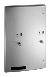 ASI 204684-25 - Recessed Sanitary Napkin and Tampon Dispenser - 25¢ Operation