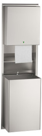 Bobrick B-39747 - Recessed Convertible Automatic Universal Roll Towel Dispenser/Waste Receptacle with LED light