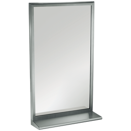 ASI 20655-2436 - Roval Stainless Welded Frame Mirror with Shelf - 24"W X 36"H 
