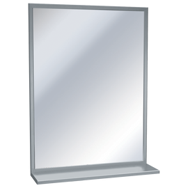 ASI 0625-1822 - Stainless Channel Frame Mirror with Shelf - 18"W X 22"H ASI 0625-1822 - Stainless Channel Frame Mirror with Shelf - 18"W X 22"H