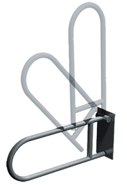 ASI 3414-P - 1-1/4" Swing Up Grab Bar with Toilet Tissue Holder - Peened Grip