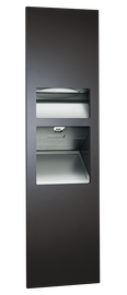 ASI 64672-1-41 - Piatto Matte Black Recessed 3-in-1 Paper Dispenser & Waste Receptacle + Hand Dryer - (110-120V)