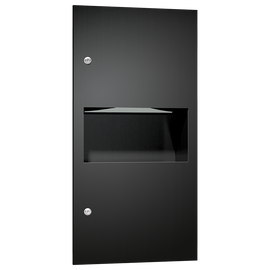 ASI 64623-41PC - Matte Black Recessed Paper Towel Dispenser & Waste Receptacle - 2.2 gal. ASI 64623-41PC - Matte Black Recessed Paper Towel Dispenser & Waste Receptacle - 2.2 gal.