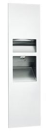 ASI 64672-2-00 - Piatto White Recessed 3-in-1 Paper Dispenser & Waste Receptacle + Hand Dryer - (208-240V)
