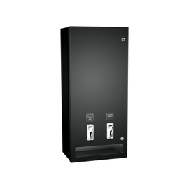 ASI 0864-25-41 - Matte Black Sanitary Napkin and Tampon Dispenser - 25¢ Operation