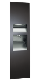 ASI 64672-2-41 - Piatto Matte Black Recessed 3-in-1 Paper Dispenser & Waste Receptacle + Hand Dryer - (208-240V)