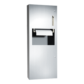 ASI 64696-6 - Semi-Recessed Roll Paper Towel Dispenser & 9.4 gal. Waste Receptacle ASI 64696-6 - Semi-Recessed Roll Paper Towel Dispenser & 9.4 gal. Waste Receptacle