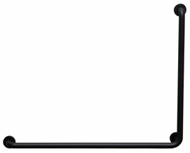 Matte Black 1 1/2″ Diameter - 30" x 40" L-Shaped Grab Bar (Knurled Grip) - Right Matte Black 1 1/2″ Diameter - 30" x 40" L-Shaped Grab Bar (Knurled Grip) - Right