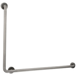 Bobrick B-6898.99 30x40L - 90 Degree L-Shaped Grab Bar - 40"x30"  Left Side (Peened Grip)  1 1/2 Diameter
