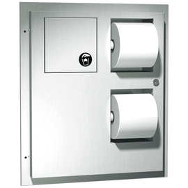 ASI 04813 - Surface Mounted Seat Cover & Toilet Paper Dispenser with Sanitary Disposal