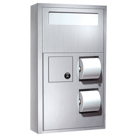 ASI 0483 - Surface Mounted Seat Cover and Toilet Tissue Dispenser with Sanitary Disposal