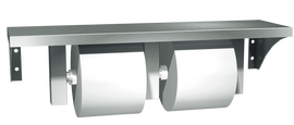 ASI 0697-GAL - Stainless Steel Shelf and Double Toilet Tissue Holder