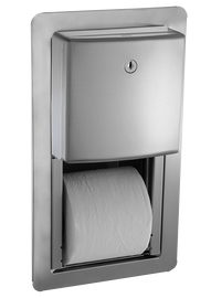 ASI 20031 - Semi-Recessed Mounted Twin Hide-A-Roll Toilet Tissue Dispenser
