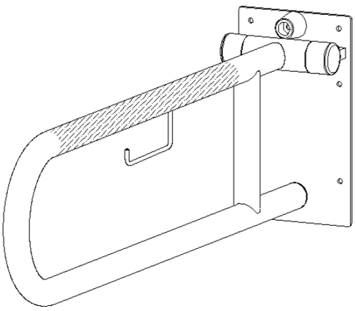 ASI 3413-25 - Swing-Up Grab Bar with Toilet Paper Holder