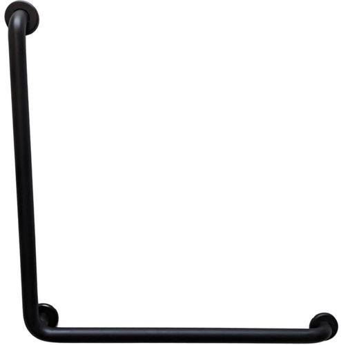 Matte Black 1 1/2″ Diameter - 30" x 30" L-Shaped Grab Bar (Knurled Grip)