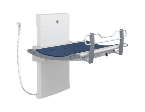 Pressalit SCT 3000 - Powered Adult Change Table with Safety Rail - Sapphire Blue (55" Long) Pressalit SCT 3000 - Powered Adult Change Table with Safety Rail - Sapphire Blue (55" Long)