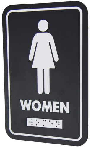Frost 961-BLK -  Female Washroom Sign with Braille