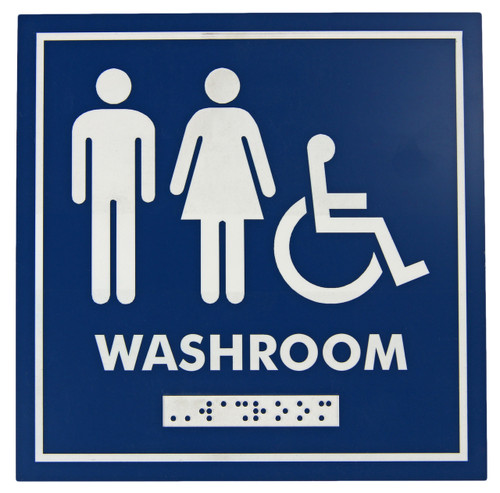 Frost 966 - Male/Female/Wheelchair Washroom Sign with Braille Emboss