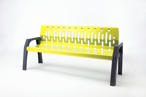 Frost 2060 - Stream 6' Steel Outdoor Bench - Yellow