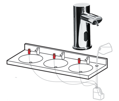 ASI 0393-6-1A - EZ Fill Multi-Feed FOAM Soap Dispenser - Polished Finish (6 Pack +Remote) 