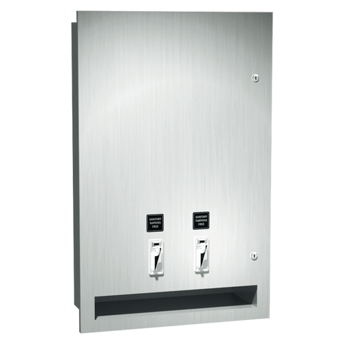 ASI 0468-F - Recessed Sanitary Napkin and Tampon Dispenser - Free Operation