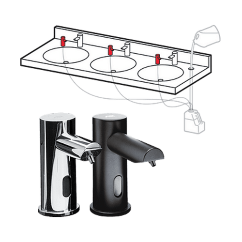 ASI 0390-6-1A-41 - EZ Fill Multi-Feed LIQUID Soap Dispenser (Battery) - Matte Black (6 Pack +Remote) 