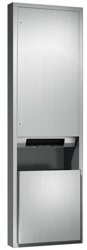 ASI 046921A-6 - Semi-Recessed Automatic Paper Towel Dispenser & Waste Receptacle (Battery) - 12 gal.