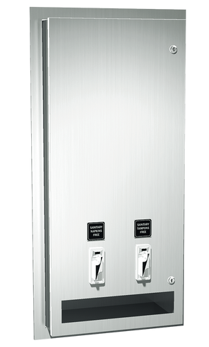 ASI 0464-F - Recessed Sanitary Napkin and Tampon Dispenser - Free Operation ASI 0464-F - Recessed Sanitary Napkin and Tampon Dispenser - Free Operation