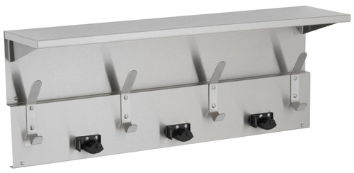Bobrick B-239x34 - Shelf with Mop and Broom Holders and Hooks