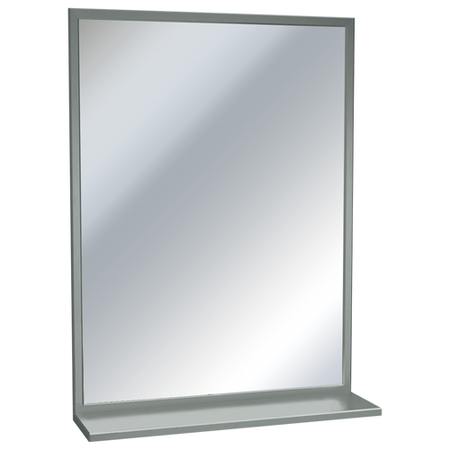 ASI 0605-1820 - Stainless Welded Frame Mirror with Shelf - 18"W X 20"H