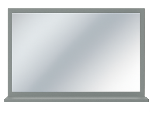 ASI 0605-4824 - Stainless Welded Frame Mirror with Shelf - 48"W X 24"H
