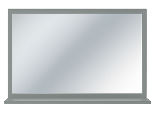 ASI 0605-4836 - Stainless Welded Frame Mirror with Shelf - 48"W X 36"H