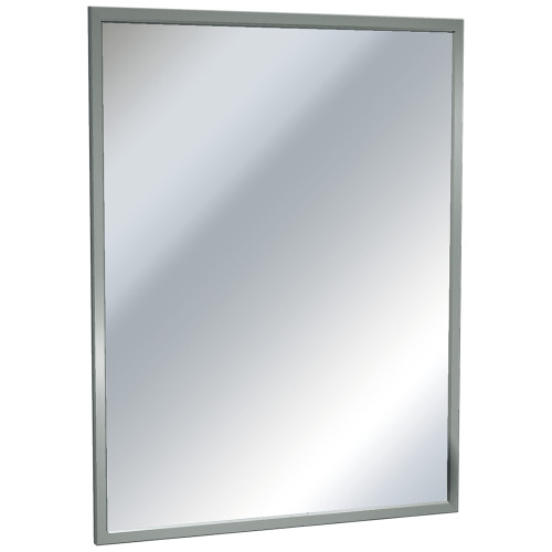 ASI 0620-B1830 - Stainless Channel Frame Mirror - Tempered Glass - 18"W X 30"H