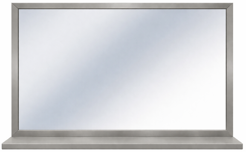 ASI 0625-3020 - Stainless Channel Frame Mirror with Shelf - 30"W X 20"H