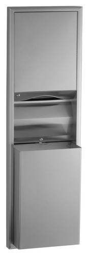 Bobrick B-3942 - ClassicSeries Semi-Recessed Convertible Paper Towel Dispenser/Waste Receptacle