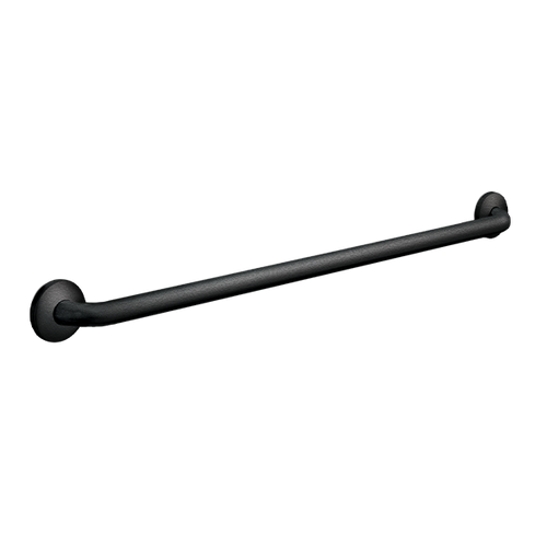 ASI 3801-36P-41 - 1-1/2" Matte Black Grab Bar with Concealed Flange Covers - 36" (Textured)