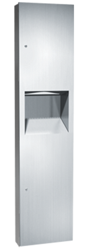ASI 64676-2 - Semi-Recessed Paper Towel Dispenser & 7 gal. Waste Receptacle ASI 64676-2 - Semi-Recessed Paper Towel Dispenser & 7 gal. Waste Receptacle