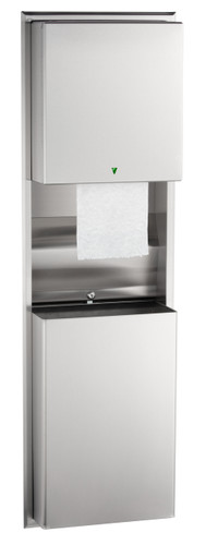 Bobrick B-3974 - Recessed Convertible Automatic Universal Roll Towel Dispenser with LED Light/Waste Receptacle