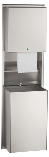Bobrick B-39747 - Recessed Convertible Automatic Universal Roll Towel Dispenser/Waste Receptacle with LED light