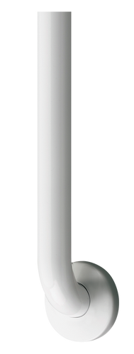 ASI 3801-42AW - 1-1/2" White Antimicrobial Grab Bar with Concealed Flange Covers - 42” (Smooth Grip)