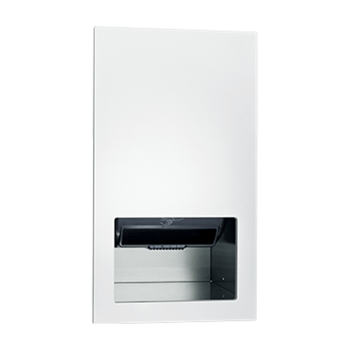 ASI 645210AC-00 - Piatto Fully Recessed Automatic Paper Towel Dispenser - AC Power - White Phenolic Door