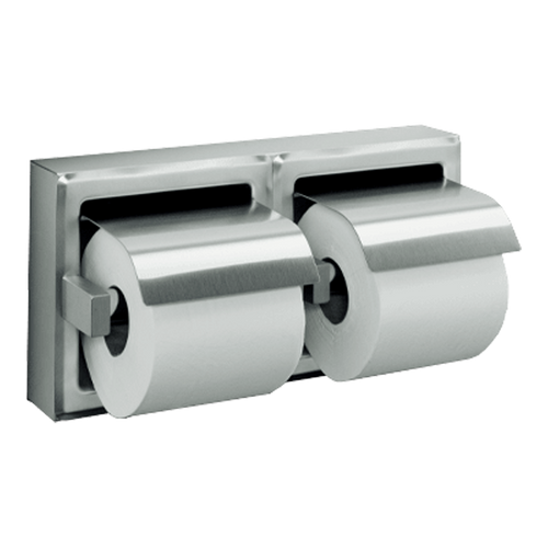 ASI 74022-HBSM - Hooded Double Toilet Tissue Holder - Bright Stainless