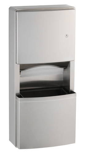 Bobrick B-43699 - ConturaSeries Surface-Mounted Paper Towel Dispenser/Waste Receptacle with TowelMate and LinerMate