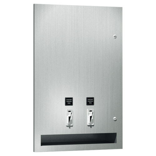 ASI 6468-50 - Recessed Sanitary Napkin and Tampon Dispenser - 50¢ Operation