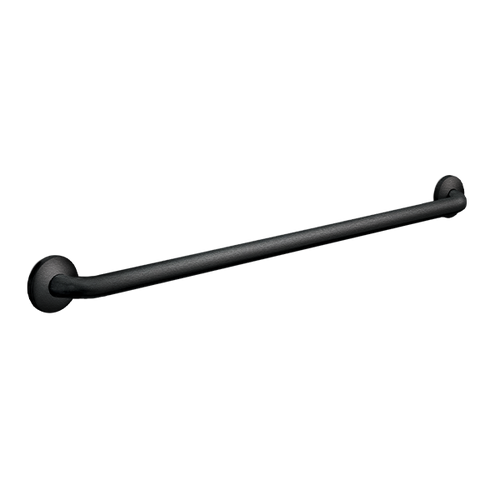 ASI 3801-48-41 - 1-1/2" Matte Black Grab Bar with Concealed Flange Covers - 48” (Smooth Grip)